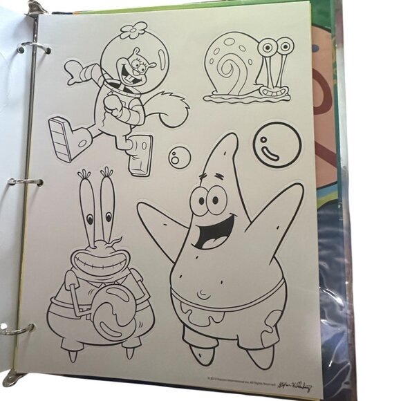 Spongebob Nickelodeon Scrapbook Kit Binder, Paper, Stickers, (Stencils Missing) - Picture 7 of 16